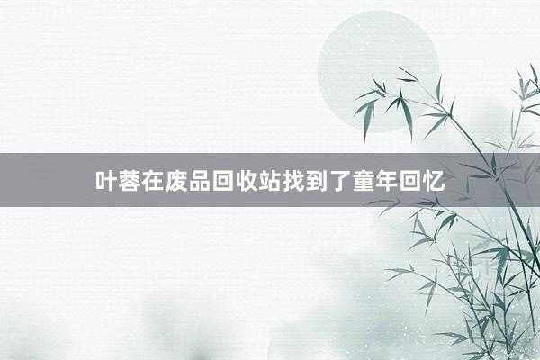 叶蓉在废品回收站找到了童年回忆