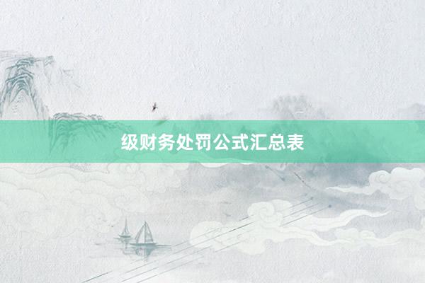 级财务处罚公式汇总表