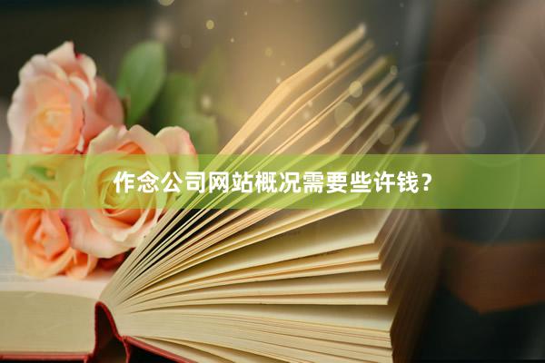 作念公司网站概况需要些许钱？