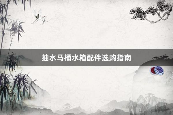 抽水马桶水箱配件选购指南